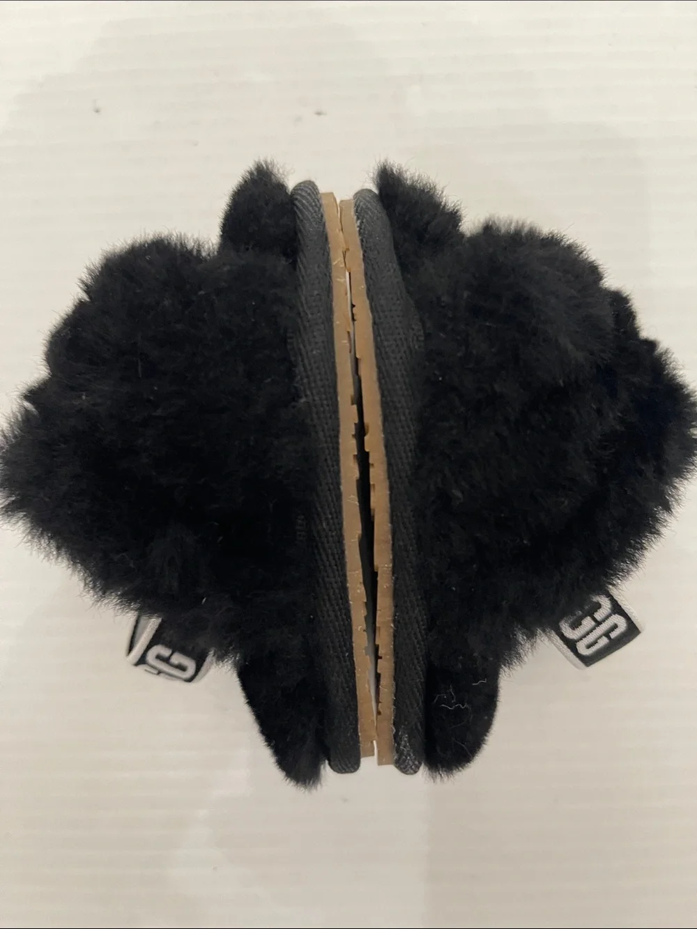 UGG WINTER FLUFF YEAH SLIDE INFANT TODDLER LOGO STRAP SANDAL BABY 0-3 MONTHS